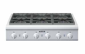PCG366G 36-INCH GAS RANGETOP PROFESSIONAL SERIES, PORCELAIN COOKTOP SURFACE FEATURES & BENEFITS - Patented Pedestal Star Burner with QuickClean Base designed for easy surface cleaning and superior