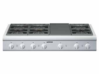 PCG486GD 48-INCH GAS RANGETOP WITH GRIDDLE PROFESSIONAL SERIES, PORCELAIN COOKTOP SURFACE FEATURES & BENEFITS - Patented Pedestal Star Burner with QuickClean Base designed for easy surface cleaning