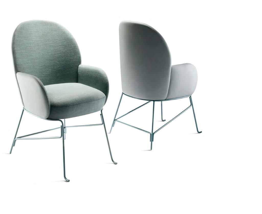 «Chairs Beetley Small Bridge Designer: Jaime Hayon Small Bridge 52W x 64D x 94H Beech frame upholstered in a choice of leathers or fabrics. Legs available in powder coated steel.