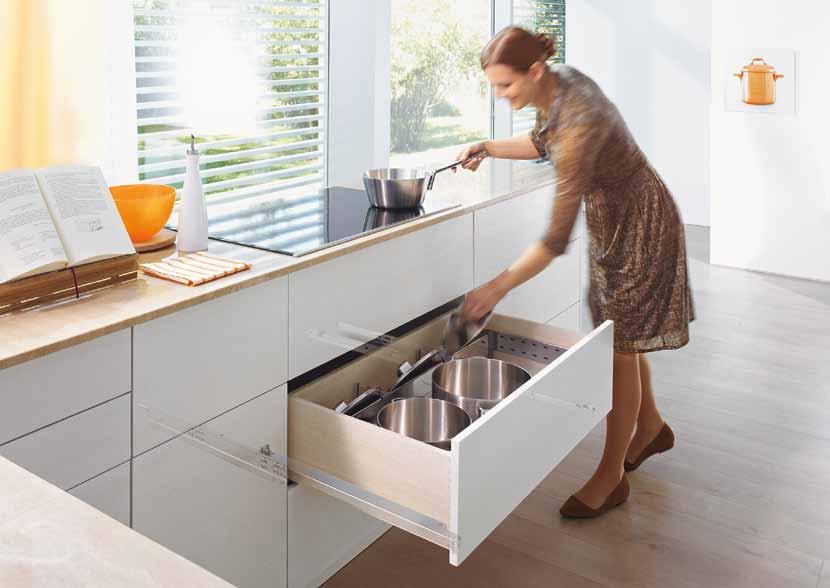 TANDEM everything runs smoothly TANDEM full extensions provide your customers with full access to interiors. They open completely so you can get to the very back of drawers.