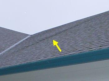 1. Roof Condition Roof Materials: same as main structure Materials: asphalt shingles deflection note on roof,with closer inspection it