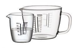 Jugs Measuring Jug Set Two pack oval shaped jugs. 1L with handle and 300ml without handle.