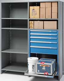 hinged handle covers and Lista Script software Drawers are recessed to prevent clothing from snagging Drawers have a weight capacity of 440 lbs.