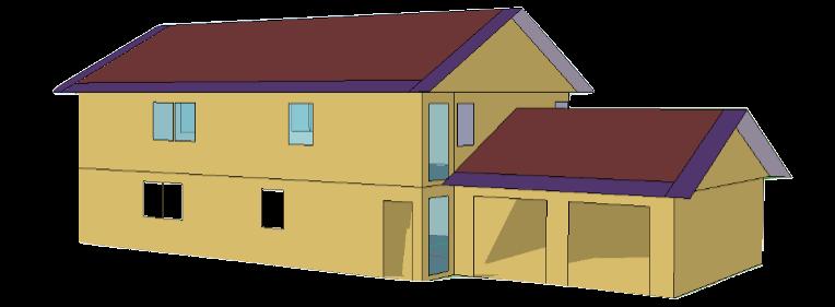 Figure 17 Generic House Model (top). House 2 model (left bottom) and House 4 model (right bottom) 5.