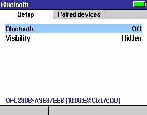 Pairing FlexTester to Another Bluetooth Device To pair the FlexTester to another Bluetooth device and send files: 1. From the Main menu, display the Settings screen A using keys. 2.