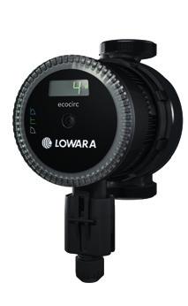 for 2015 Highly efficient circulators for domestic heating Lowara ecocirc PREMIUM Like ecocirc, however in addition with Multi-Display to show power consumption, pump head and flow rate; automatic
