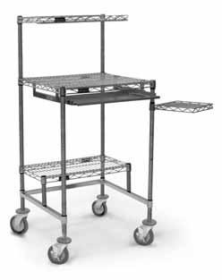 patient article cart Mobile Computer Workstations Features include cantilevered shelf, undershelf, and keyboard drawer. All shelving features patented QuadTruss design.