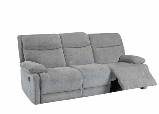 FABULOUS IN GRAY $838 Recliner Sofa TRANSITIONAL LIVING ROOM This reclining living room set features a soft