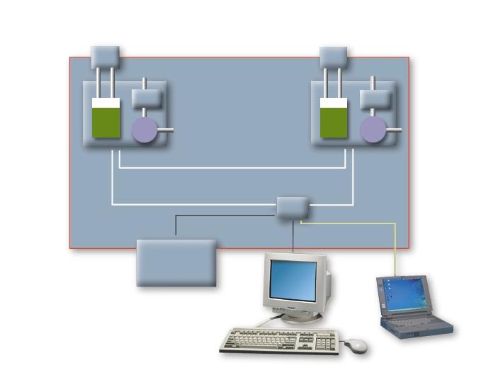 port and the LaserNet software. The software enables the user to monitor, interrogate, configure and download system data.