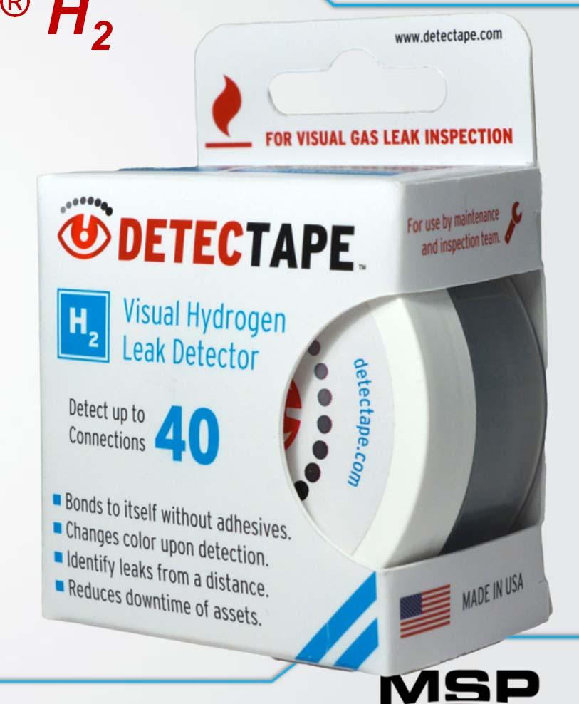 DETECTAPE H 2 (patent pending) A chemo-chromic (color changing), self-fusing silicone tape designed to detect