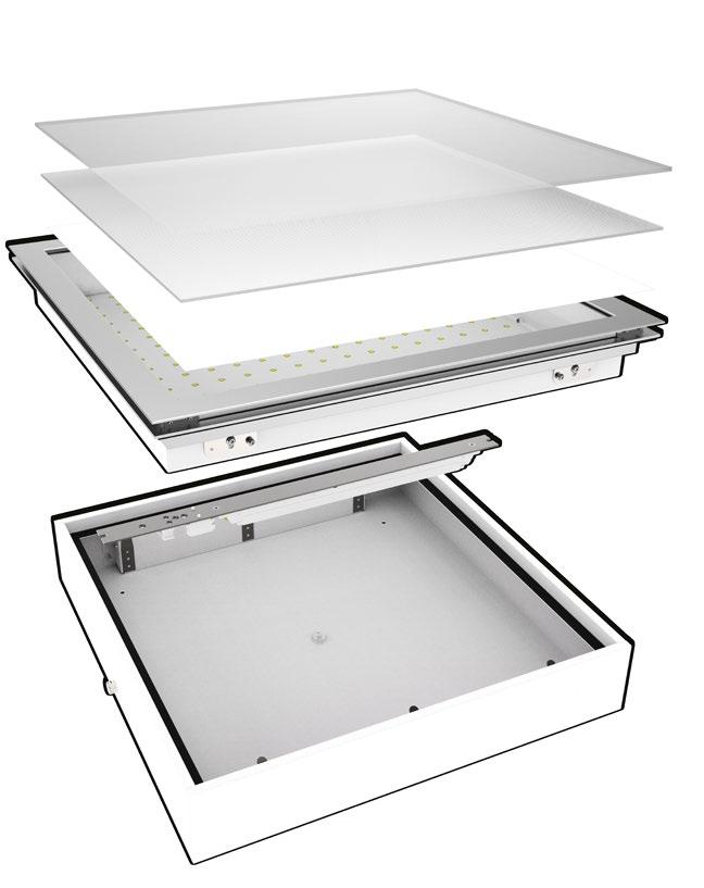 CLEAN ROOM CLA / CLD DESIGN OVERVIEW OPTICS Luminaires are supplied with the following optics: CLA multilayer optics, with highly transparent tempered glass protector, diffuser of microprismatic