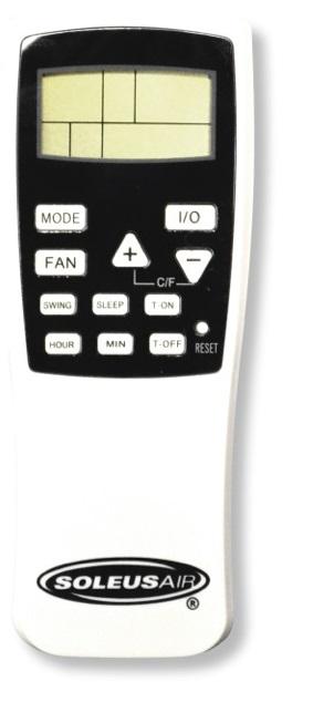 OPERATING THE UNIT USING THE REMOTE CONTROL REMOTE CONTROL LCD DISPLAY MODE BUTTON POWER BUTTON FAN SPEED TEMP