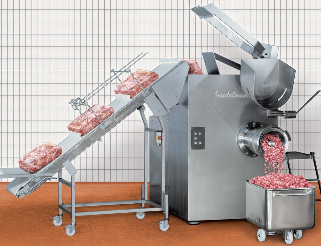 The Seydelmann Frozen Meat Grinder with hole plate Ø mm and 400 mm Perfect functioning Homogeneous processing of frozen meat and fat down to 25 C(subject to plate size).
