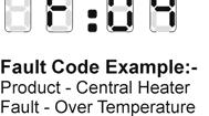 RESET / FAULT CODE ICONS If the reset icon appears and the touchpad thermostat is flashing information in clock area, it means the unit has stopped as the result of a fault e.g. electricity / gas interruption or some other malfunction.