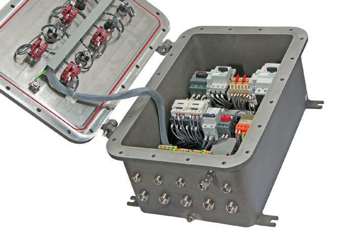 Ex d Features of junction boxes for control, monitoring and signalling units Control, monitoring and signalling units are used to produce control boards that, when positioned near the electrical