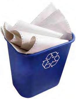 ORGANIZATION, CONTINUED Paper The best places to collect paper are at desk-sides and copy rooms. Place a recycling bin next to each garbage bin in these areas.