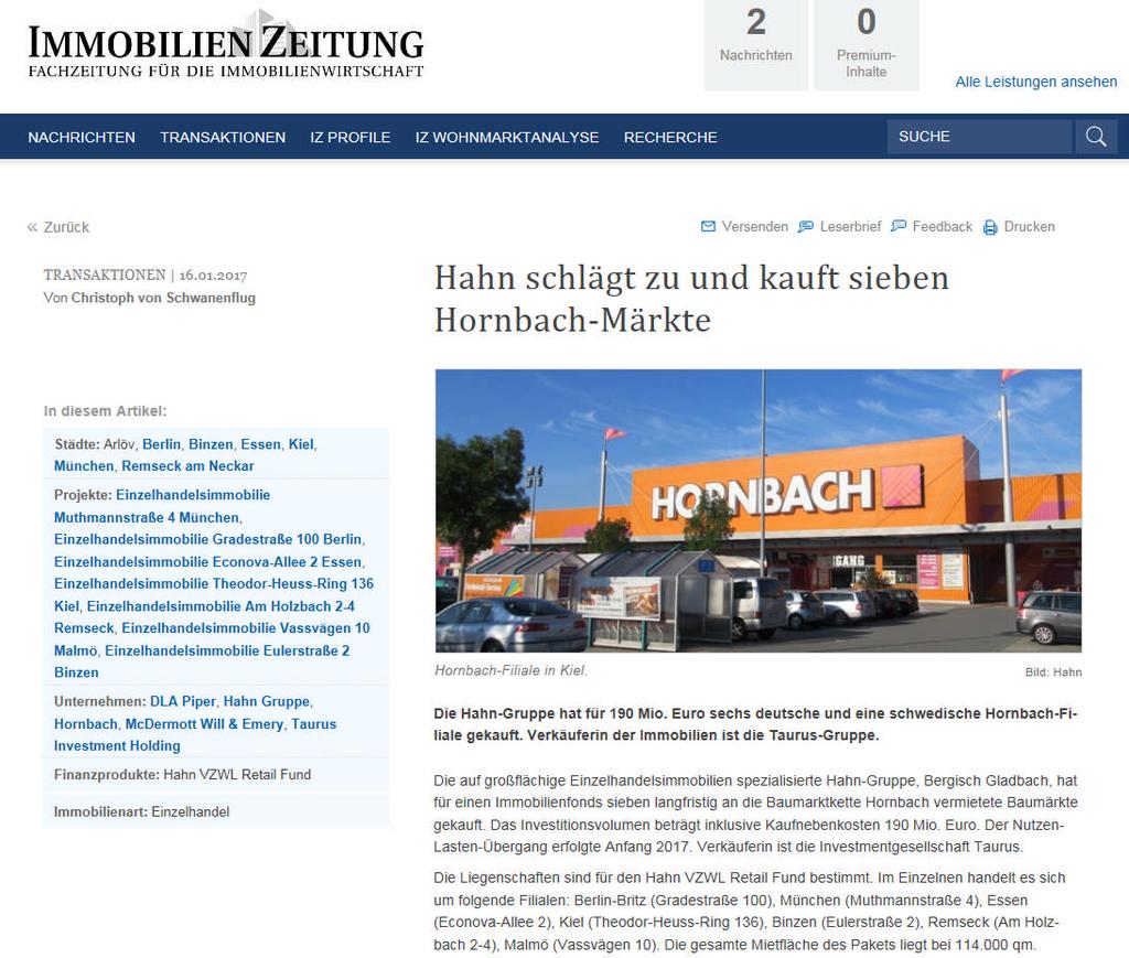 Property Ownership and Hidden Reserves HORNBACH Group No.