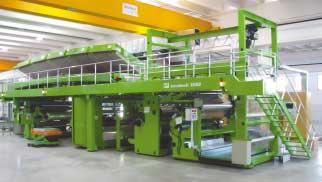 Hot Melt Coating lines Coating and laminating lines Suitable for hot-melt adhesive, SIS rubber + resins, coated 100% solid, with a viscosity range within 10.000 and 80.