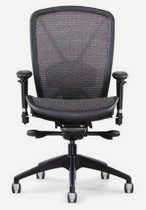 Mesh seat distributes body pressure evenly and maximizes air circulation. Upholstered seat also available.