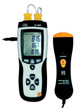 DT-8891/8891A Professional Thermocouple Thermometers 8891/8891A series type K dual input thermometers with IR thermometer offer fast response and laboratory accuracy.