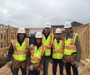 corporation of students from Marc Garneau C.I. (near future Science Centre station) in mentorship opportunity at Habitat for Humanity GTA Build with CTS staff in November 2016.