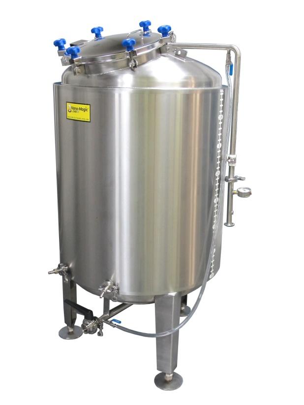 Bright Beer ( Serving ) Vessel 4 bbl., glycol cooled, 139 gallons total capacity 124 gal. working capacity. 0% excess capacity 6 overall height, 30 inside diameter, 33 OD 14.