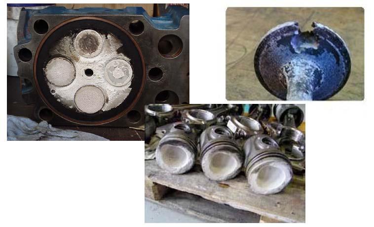 Consequences/Effects of Siloxanes/SiIicon.different parts of the engine can be damaged resulting in: 1.