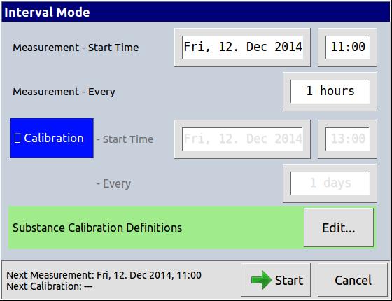 GC-IMS-ODOR: Interval and Calibration Settings