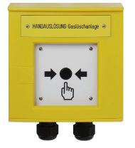 Manual call points DMX outdoor application, Ex dc31 manual release, yellow Order no.: 908712 Colour RAL 1021, yellow Specifi cation according to EN 12094-3 Ex conformity in acc.