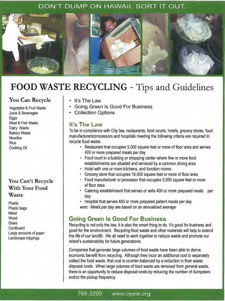 FOOD WASTE (FRONT) EXHIBIT F Report on