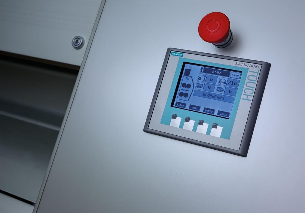 Just one touch The operator panel makes it easy to check on the milling parameters and the main data, such as the power absorption of the transmission motors.