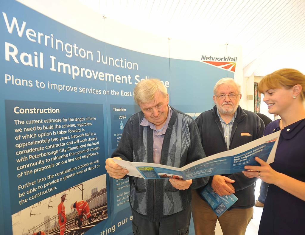Previous Consultation In summer 2014 we held a number of public consultation events to discuss options for either a new flyover or dive-under solution at Werrington.