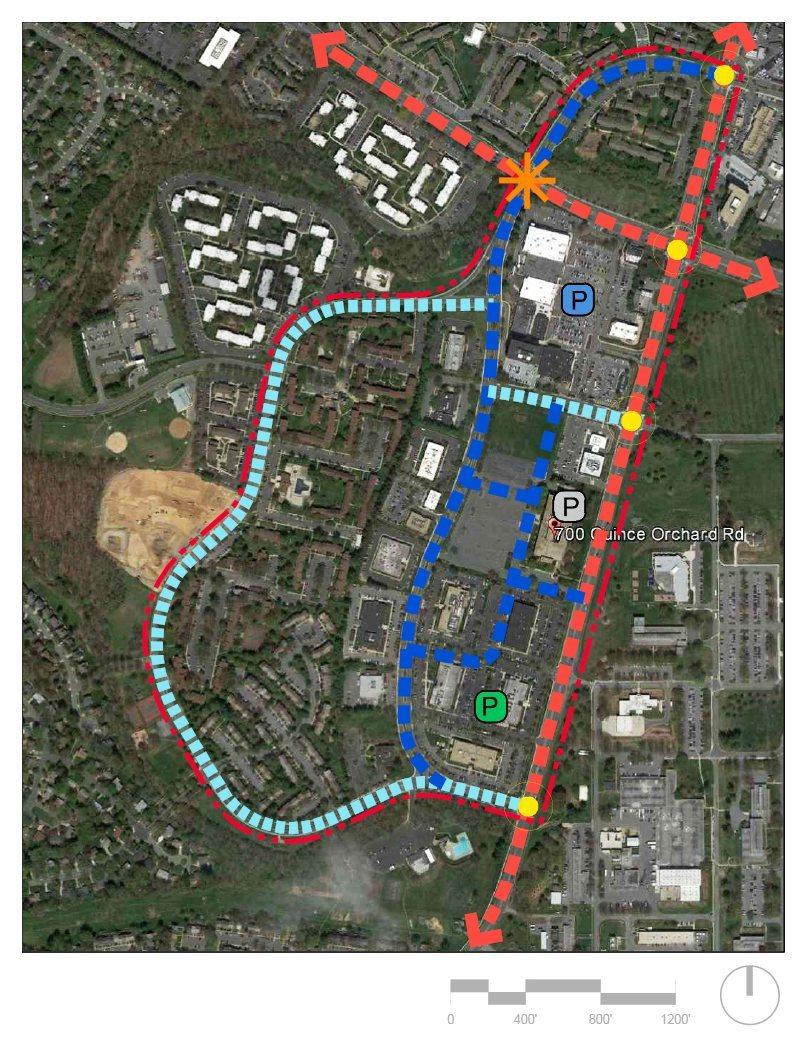 (2) Area Plan: Vehicular Connectivity Perform area wide traffic study to relieve residential traffic on Quince Orchard by way of Firstfield