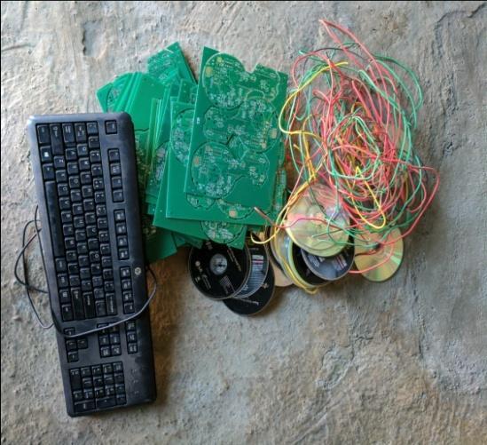 Developing countries like India are being used to dump large masses of E-waste without its sorting or dismantling. Fig. 2: E-waste before grinding Fig. 3: E-waste after grinding III.