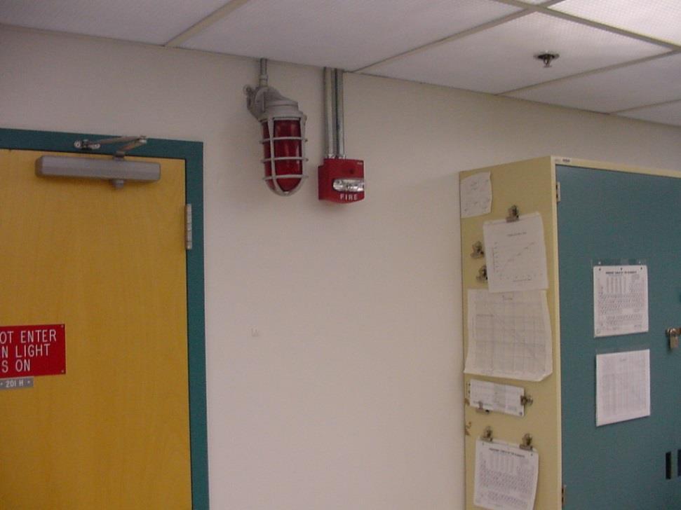 ECE Clean Room Safety Fire alarm includes strobe light and loud alarm If the alarm sounds, you must leave the building If an emergency condition exists, it is OK to leave the building with your clean