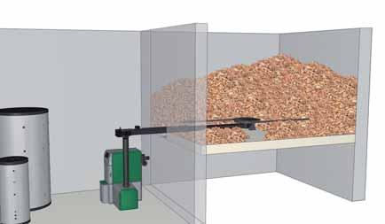 Stable screw feed system for wood chips.