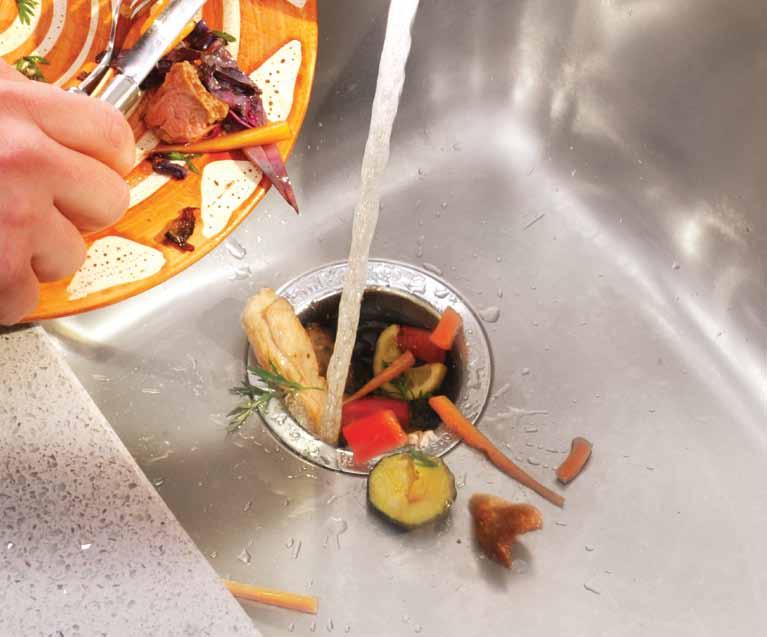 food waste disposers Selecting a food waste disposer from the powerful lineup of InSinkErator models is the right choice when designing your brand-new kitchen.