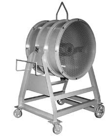 safety guards, and a heavy-duty tubular base. Available in sizes 16" to 42", capacities to 35,750 CFM.