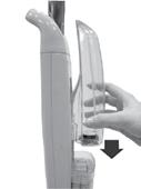 Slide water tank onto lower body by lining up vertical glides and gently sliding tank into place.