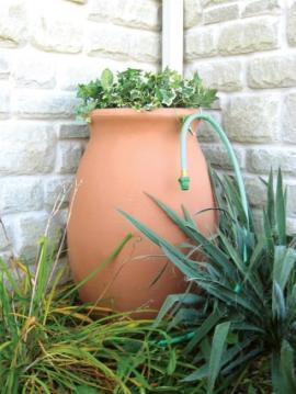 Rainwater Harvesting Devices (Rain Barrels, Cisterns, Tanks) A rain barrel/cistern is a water holding device which is placed at the base of a roof downspout with the purpose of collecting rainwater