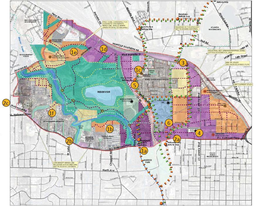 Subarea 9: Previous Plan Land Use The previous Subarea 9 Master Plan highlighted specific areas for land use changes. Changes were based on existing and proposed future conditions.