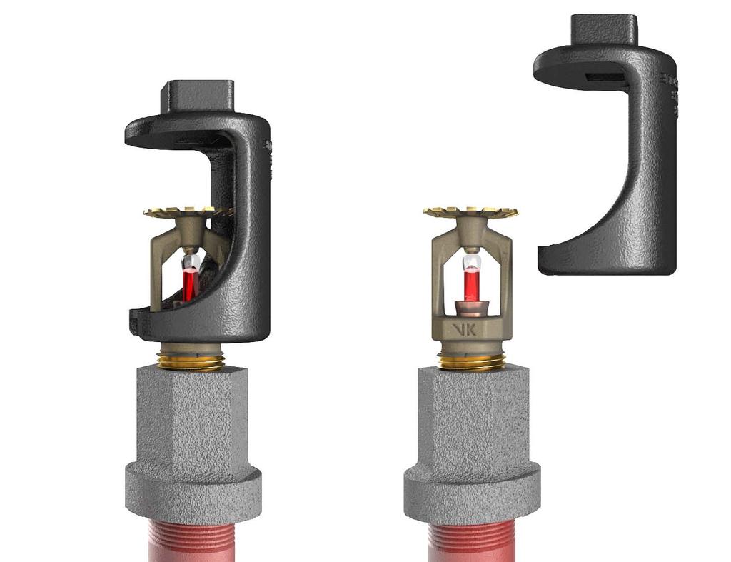 Installed with a Model E-1 Recessed Escutcheon Installed with a Model E-2 Thread-on Recessed Escutcheon Figure 4: Sprinkler Dimensions with the Model E-1 and E-2 Recessed Escutcheons Wax Coated