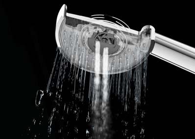 shower head that increases water pressure for a powerful,