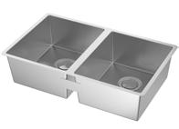 Stainless steel. 803.248.97/503.254.26 $299 NORRSJÖN inset sink 2 bowls. Can be undermounted.  Stainless steel. 403.248.99/503.254.26 $369 DOMSJÖ onset sink 2 bowls.