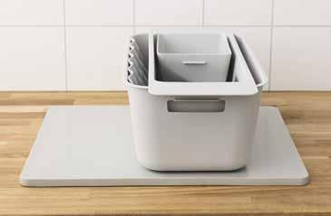 The wash-tub saves countertop space because you can still