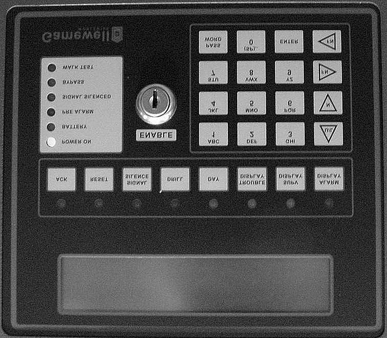 Common Control Display-Functional Description OPERATOR CONTROLS >>NOTE: THE ENABLE KEY SWITCH MUST BE ACTIVATED BEFORE ANY OF THE PUSH BUTTON SWITCHES WILL OPERATE ACK The Acknowledge switch (ACK)