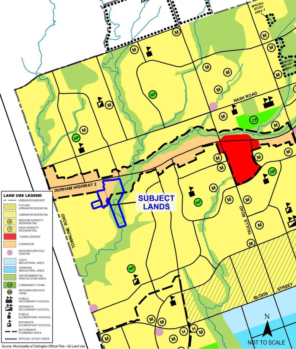 Municipality of Clarington Official Plan Existing Official Plan Designation Land Use Designations: Corridor, Urban Residential & Environmental Protection Area Corridor: The Municipality of Clarington