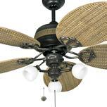 For indoor or covered outdoor use IP54 rated Colonial style blades Independent pull cords operate the 3 speeds of the fan and