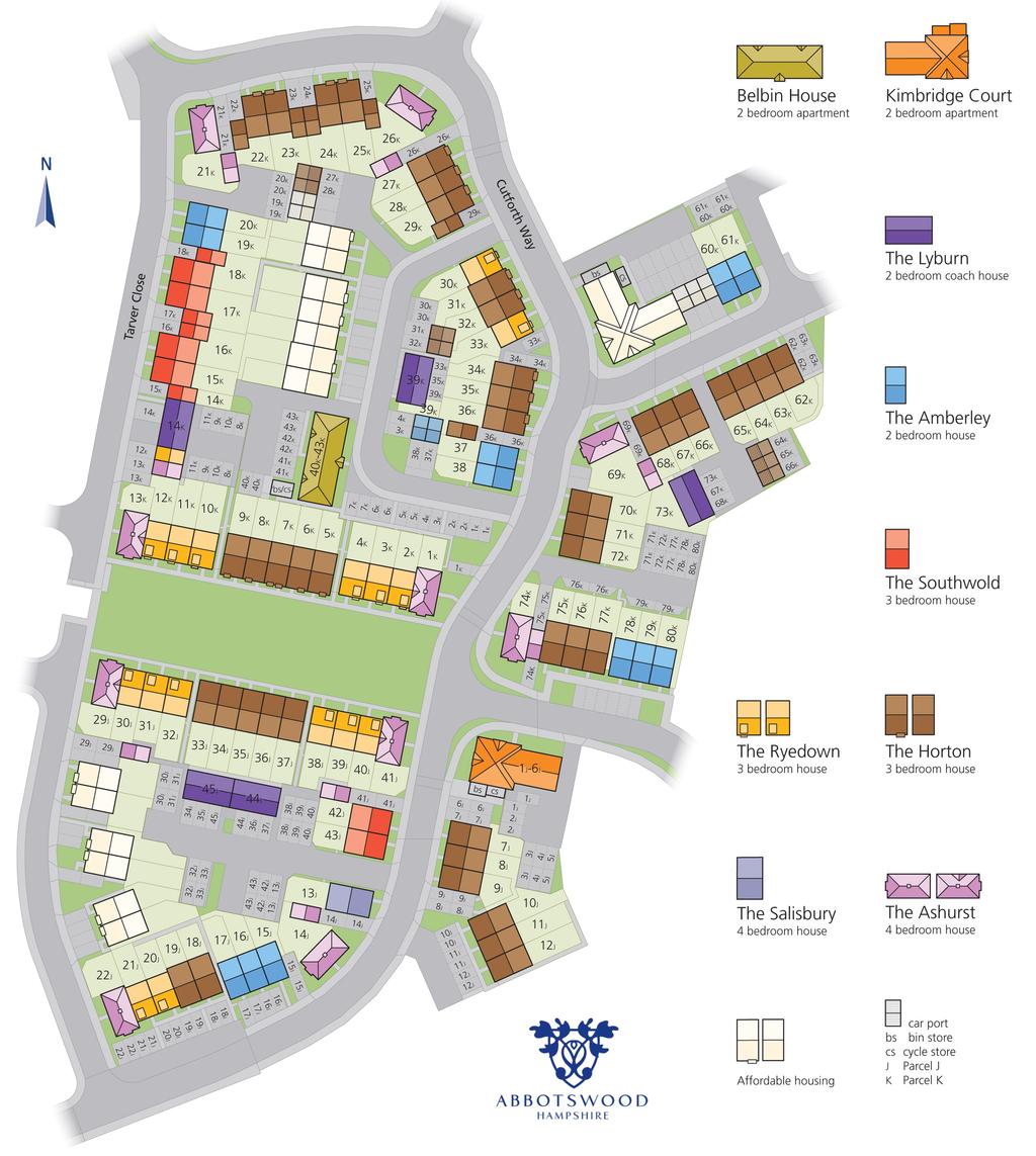 Development plan Abbotswood, Romsey Note: This plan has been produced for plot identification purposes only. Layout, individual plots, housetypes and amenities may be subject to change.