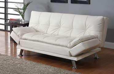 LIvIng ROOm SOFA BEDS Group finish: White upholstery: leather-like vinyl S. Depth 009 Sofa 7.00" 7.00 5.50.00 Sofa Bed 7.